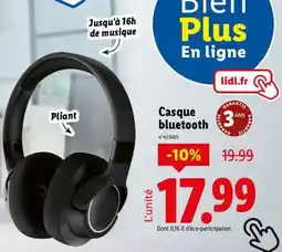 Lidl CASQUE BLUETOOTH offre