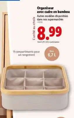 Lidl Organiseur avec cadre en bambou offre