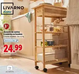 Lidl Desserte de cuisine à roulettes en bambou offre