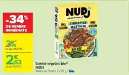Carrefour Galette végétale bio offre