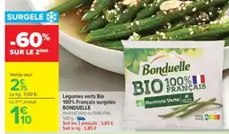 Carrefour Légumes verts Bio 100% Français surgelés BONDUELLE offre