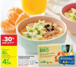 Carrefour Gourdes purée de fruits CARREFOUR BIO offre