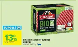 Carrefour Biftecks hachés Bio surgelés CHARAL offre