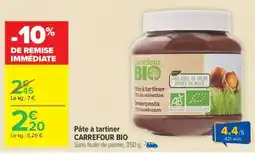 Carrefour Pâte à tartiner CARREFOUR BIO offre