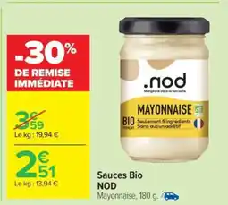 Carrefour Sauces Bio NOD offre