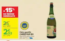 Carrefour Cidre gazéifié CARREFOUR BIO offre