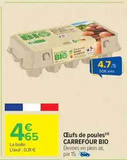Carrefour Market Œufs de poules CARREFOUR BIO offre