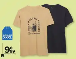 Carrefour Lot de 2 t shirts homme offre