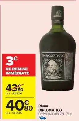 Carrefour Market RHUM DIPLOMATICO offre