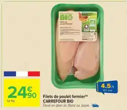 Carrefour Market Filets de poulet fermier CARREFOUR BIO offre
