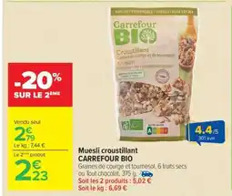 Carrefour Market Muesli croustillant CARREFOUR BIO offre
