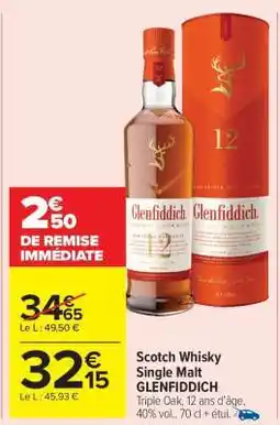 Carrefour Market Scotch Whisky Single Malt GLENFIDDICH offre