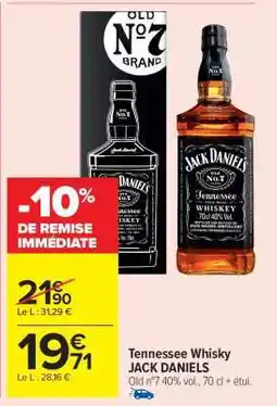 Carrefour Market Tennessee Whisky JACK DANIELS offre