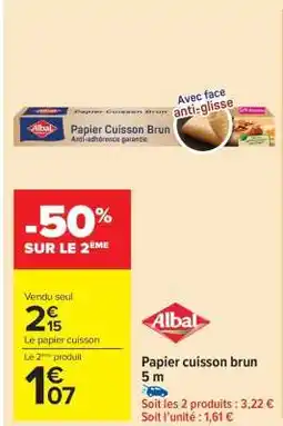 Carrefour Market Papier cuisson brun offre