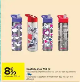 Carrefour Market Bouteille inox 750 ml offre