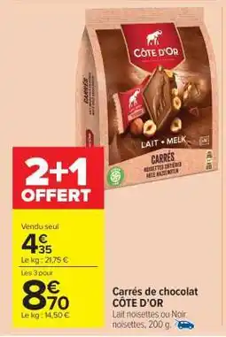 Carrefour Market Carrés de chocolat CÔTE D'OR offre