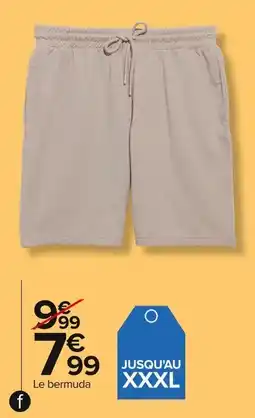 Carrefour Bermuda jogger homme offre