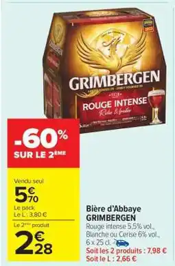 Carrefour Market Bière d'Abbaye GRIMBERGEN offre