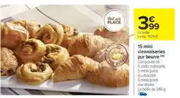Carrefour 15 mini viennoiseries pur beurre offre