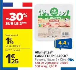 Carrefour ALLUMETTES CARREFOUR CLASSIC offre