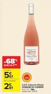 Carrefour A.O.P. Cabernet d'Anjou DOMAINE DU CORMIER offre