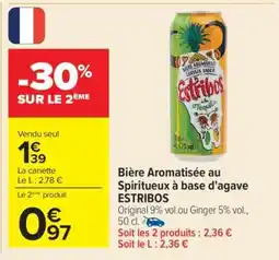 Carrefour Bière Aromatisée au Spiritueux à base d'agave ESTRIBOS offre