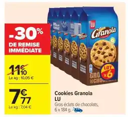 Carrefour Cookies Granola LU offre