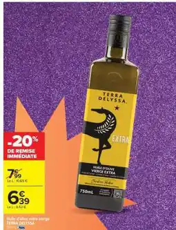 Carrefour Huile d'olive extra vierge TERRA DELYSSA offre