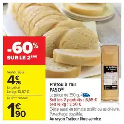Carrefour Préfou à l'ail PASO offre