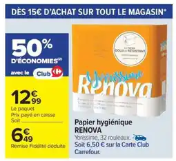Carrefour Papier hygiénique RENOVA offre