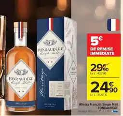 Carrefour Whisky Français Single Malt FONDAUDÈGE offre