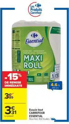 Carrefour Essuie-tout CARREFOUR ESSENTIAL offre