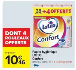 Carrefour PAPIER HYGIÉNIQUE 'LOTUS CONFORT' offre