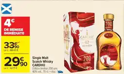 Carrefour Single Malt Scotch Whisky CARDHU offre