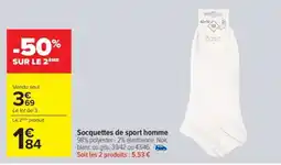 Carrefour Socquettes de sport homme offre