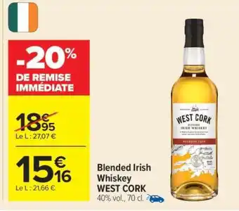 Carrefour Blended Irish Whiskey WEST CORK offre
