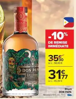 Carrefour Rhum DON PAPA offre