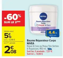 Carrefour Baume Réparateur Corps NIVEA offre