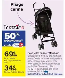 Carrefour Poussette canne Maribor offre