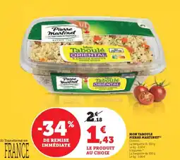U Express Mon taboule pierre martinet offre