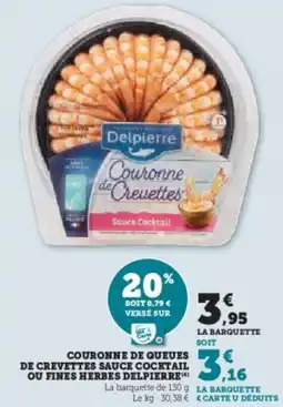 U Express Couronne de queues de crevettes sauce cocktail ou fines herbes delpierre offre