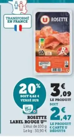 U Express Rosette label rouge u offre