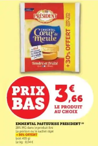 U Express Emmental pasteurise president offre