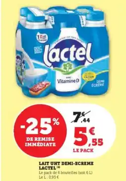 U Express Lait uht demi ecreme lactel offre