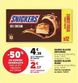 U Express Barre glacee snickers offre