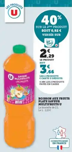 U Express Boisson aux fruits plate saveur multifruits u offre
