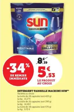 U Express Detergent vaisselle machine sun offre