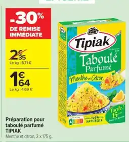 Carrefour Contact Préparation pour taboulé parfumé tipiak offre