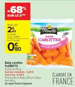Carrefour Contact Baby carottes florette offre