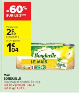 Carrefour Contact Maïs bonduelle offre